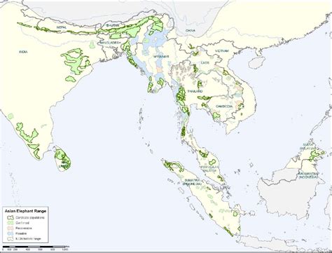 Asian Elephant Habitat Map