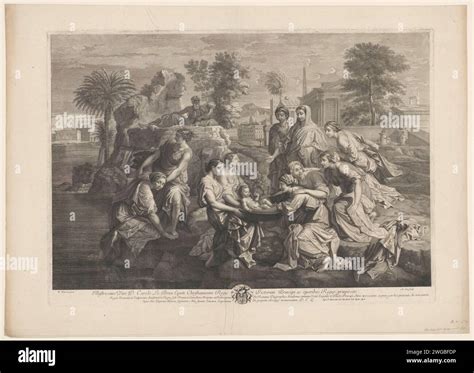 Finding Moses Alexis Loir I After Nicolas Poussin 1650 1713 Print Paris Paper Etching