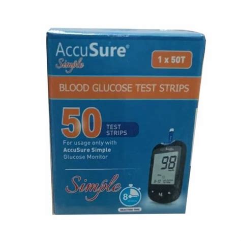 ABS Plastic Accusure Simple Blood Glucose Test Strip For Hospital 25