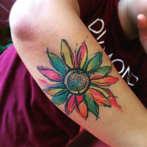 Watercolor Sunflower Tattoo At Getdrawings Free Download