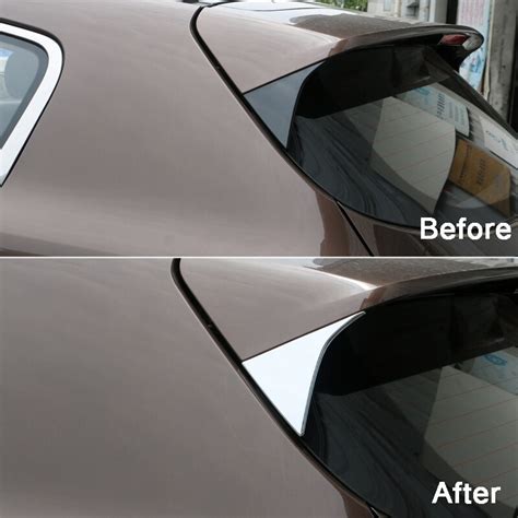 Chrome Rear Window Spoiler Side Wing Triple Gedrev Grandado