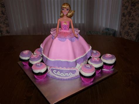 Barbie Dress Cake And Cupcakes