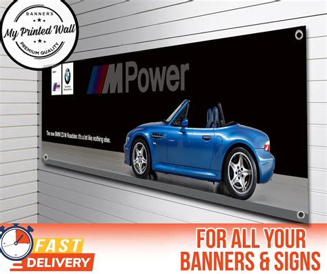 Bmw Z3 M Roadster Estoril Blue Banner For Garage Workshop Etsy