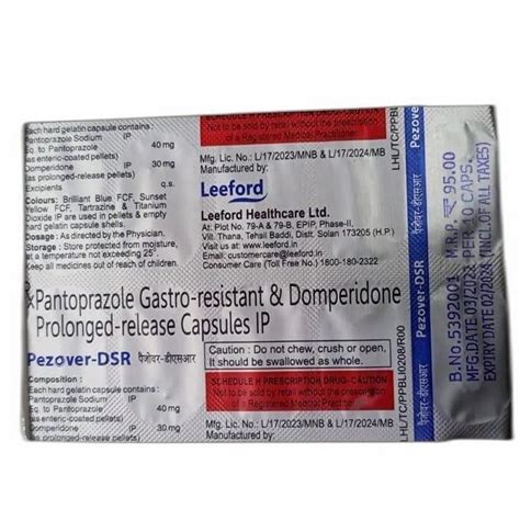 Pantoprazole Gastro Resistant Domperidone Prolonged Release Capsule