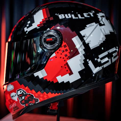 Capacete Ls Ff Bullet Preto Vermelho Nova Suzuki Motos Pe As E