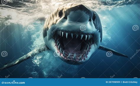 Great White Shark stock image. Image of water, animal - 287998909