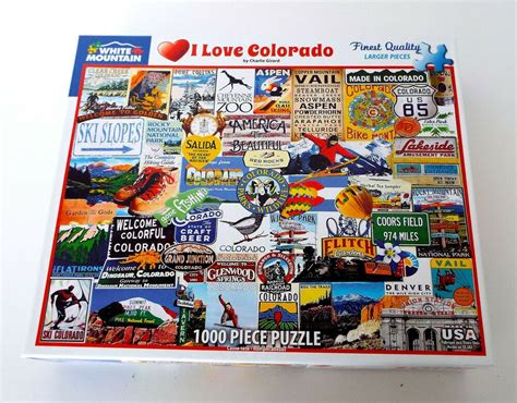 White Mountain Jigsaw Puzzle I Love Colorado 1000 Pc 24x30 Girard