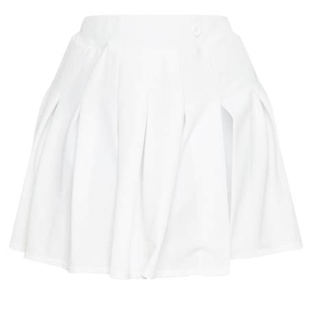 Prettylittlething Skirts Plus Size White Pleated Side Split Tennis Skirt Poshmark