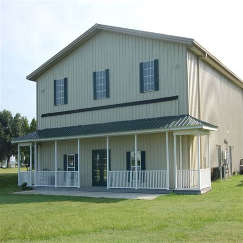 Two Storey Prefab Metal Building Steel Structure Pole Barn For Sale