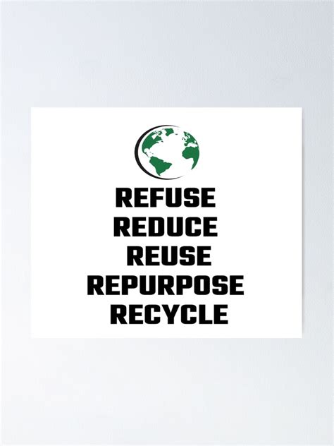 Reduce Reuse Recycle Replenish Restore Poster For Sale By Rimitha