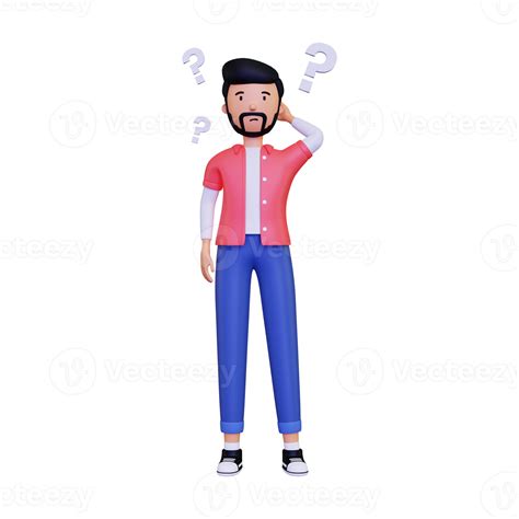 3d Man Thinking Question Mark 10872917 Png