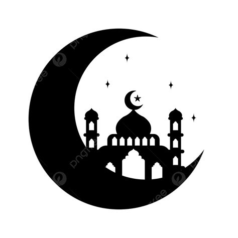 Black Cat Moon Silhouette Vector Png Moon With Mosque Silhouette Black