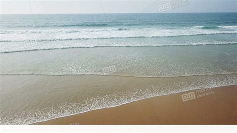 Aerial View Of Ocean Waves And Beautiful Beach In Slow Motion Stock