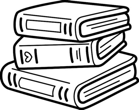 Premium Vector A Vector Of Stacks Of Books In Black And White Coloring