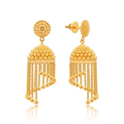 22k Gold Indian Earrings Queen Of Hearts Jewelry