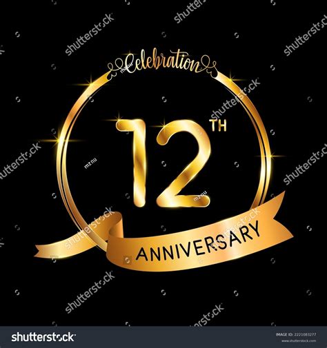 12th Anniversary Perfect Template Design Anniversary Stock Vector ...