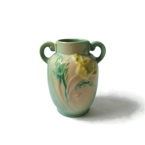 Roseville Poppy Vase 1938 Art Pottery Vase Pottery Vase Roseville