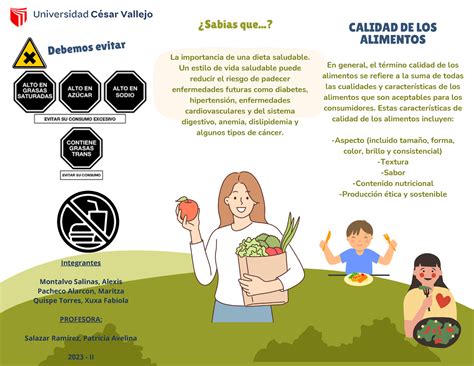 TRÍp TICO COME SANO VIVE Saludable CALIDAD DE LOS ALIMENTOS