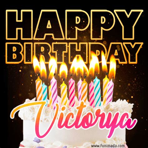 Victorya Animated Happy Birthday Cake Image For Whatsapp