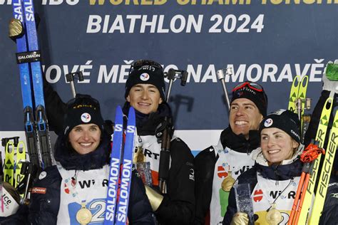 The French Team World Champion In The Mixed Relay