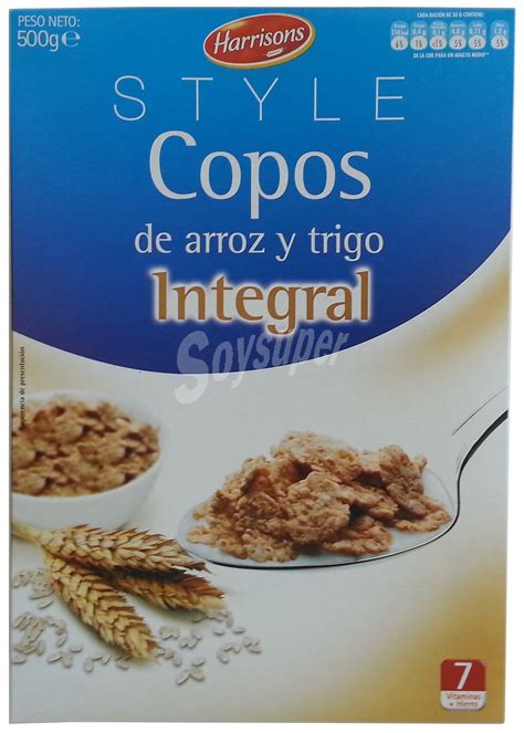 Harrisons Cereal Copos Arroz Trigo Integral Caja 500 G