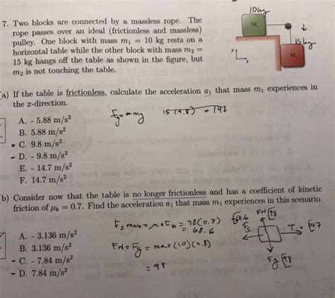 Solved Louy M Two Blocks Are Connected By A Massless Chegg