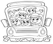 Coloriage Autobus Scolaire Avec Chauffeur JeColorie