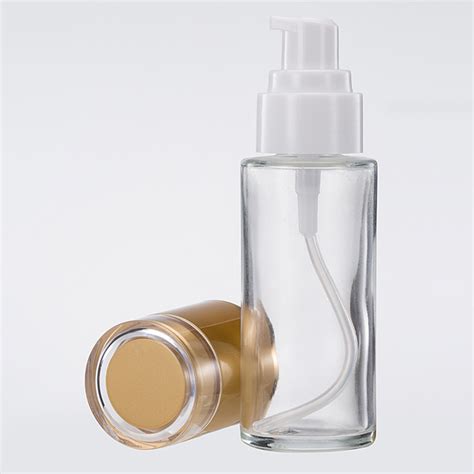 Fancy Cosmetic Packaging Ml Round Empty Cosmetic Glass Lotion Bottles