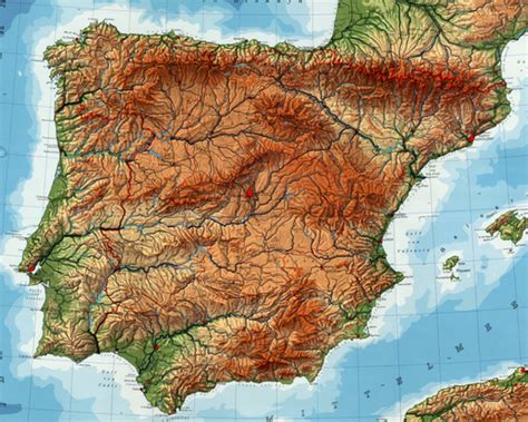 Mapa para imprimir de la físico de España España Mapa por provincias