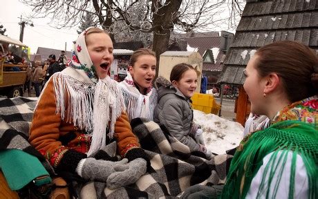 polish gorals highlanders traditional outfits  editorial stock