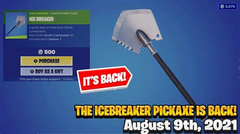 When Is The Icebreaker Pickaxe Coming Back To Fortnite Shop