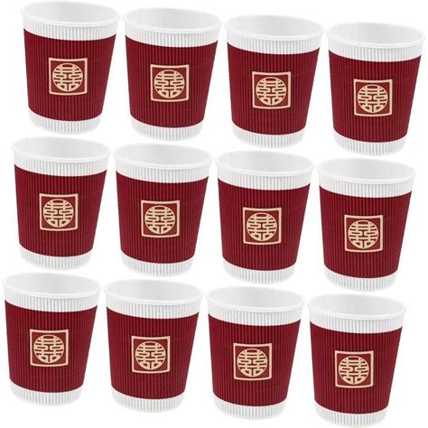 20 Pièces De Mariage Tasses Tasses À Café En Papier Rouge Tasses À Café