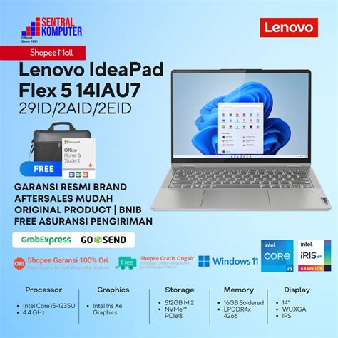 Jual Lenovo Ideapad Flex 5 14iau7 I5 1235u 16gb 512gb Ssd Win 11ohs