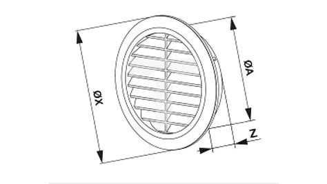 Kratka Wentylacyjna Fi 100mm Satyna Siatka T30SS Awenta TIM SA