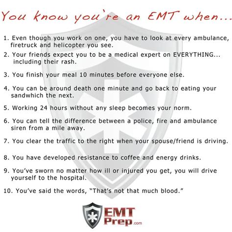 You Know You Re An EMT When Emtprep Paramedic Top 10 Emt