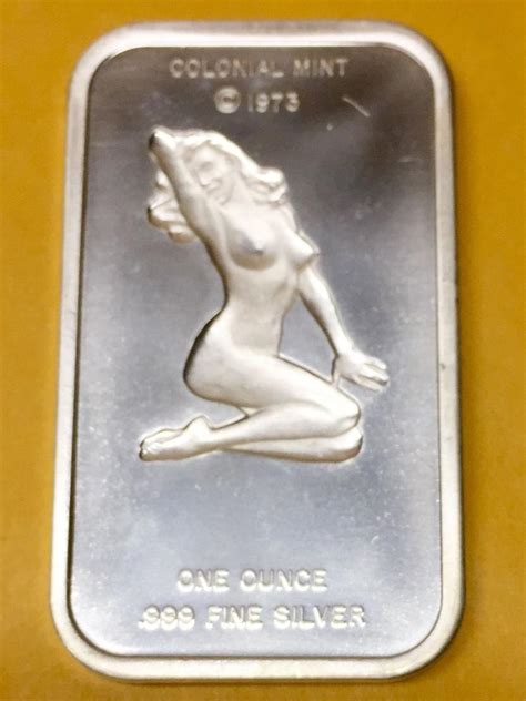 Rare Colonial Mint Marilyn Nude Pose Oz Silver Art Bar