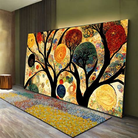 Baum Des Lebens Gustav Klimt Style Wandkunst Leinwand Etsy De