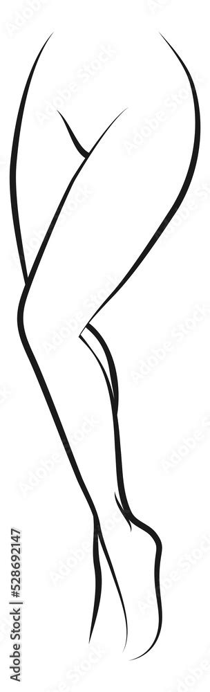 Female Legs Logo Nude Woman Pretty Silhouette Stock Illustration