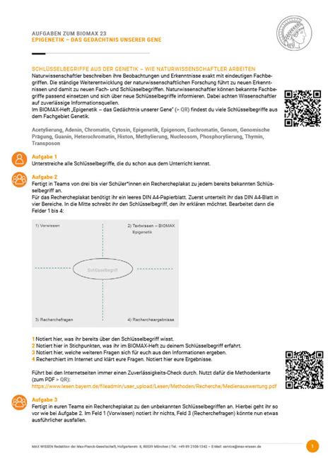 Aufgabensammlung Epigenetik Max Wissen De