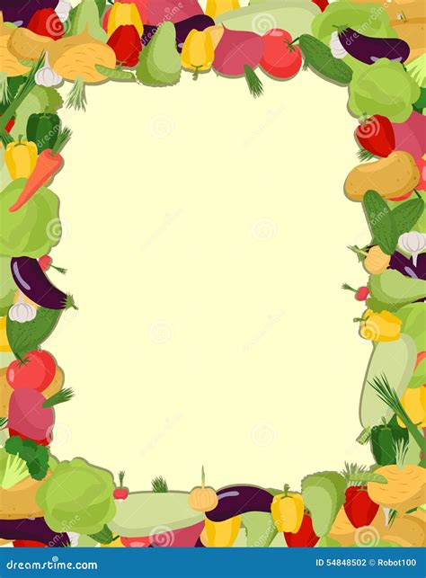 Colorful Vegetable Frame Healthy Food Concept Vector Illustration