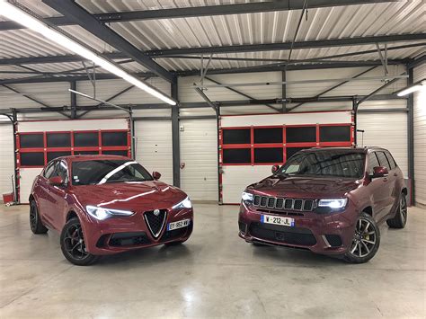 Alfa Romeo Stelvio Quadrifoglio VS Jeep Grand Cherokee Trackhawk Les