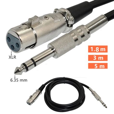 Pin Xlr Female To Mm Inch Trs Stereo Jack Male M F Balanced