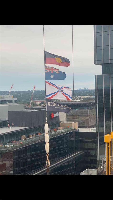 The Assyrian Flag Raised On A Construction Site In Australia R Assyria