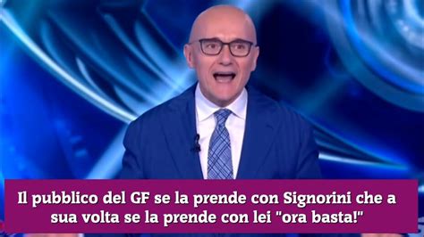 Il Pubblico Del GF Se La Prende Con Signorini Che A Sua Volta Se La