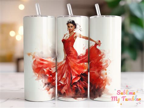Flamenco Dancer Tumbler Wrap Spanish Dance 20oz Skinny Tumbler