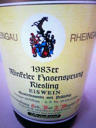 Deinhard Winkeler Hasensprung Riesling Eiswein Vivino US