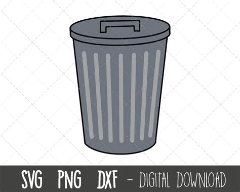 Trash Can Svg, Trash Can Clipart, Garbage Can Png, Bin Svg, Rubbish Bin Svg, Trash Can Outline ...