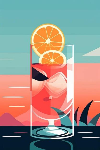 Premium Photo There Is A Glass Of Orange Juice With A Slice Of Orange Generative Ai