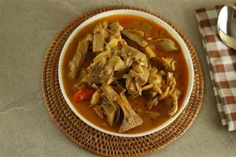 Premium Photo A Bowl Of Gulai Nangka Or Jackfruit Curry Stew