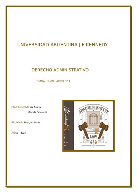 Derecho Administrativo Tp Universidad Argentina J F Kennedy Derecho